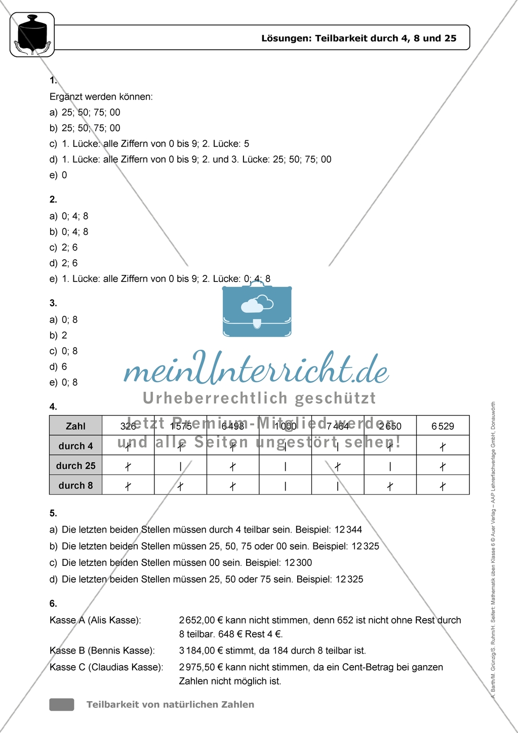 Übungsaufgaben mit Hinweisen und Lösungen für die Schülerinnen und Schüler zum Thema: