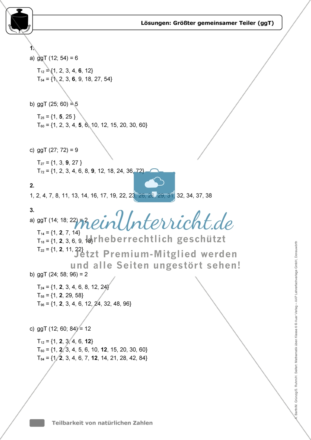 Übungsaufgaben mit Hinweisen und Lösungen für die Schülerinnen und Schüler zum Thema: