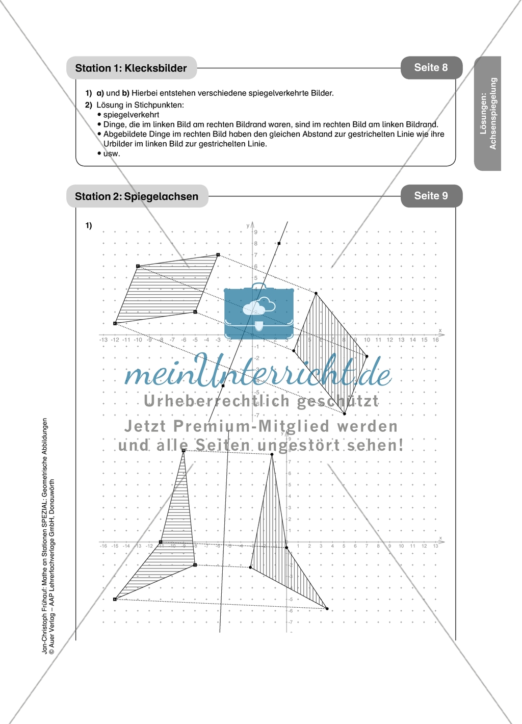 Materialien für eine Stationsarbeit zum Thema: