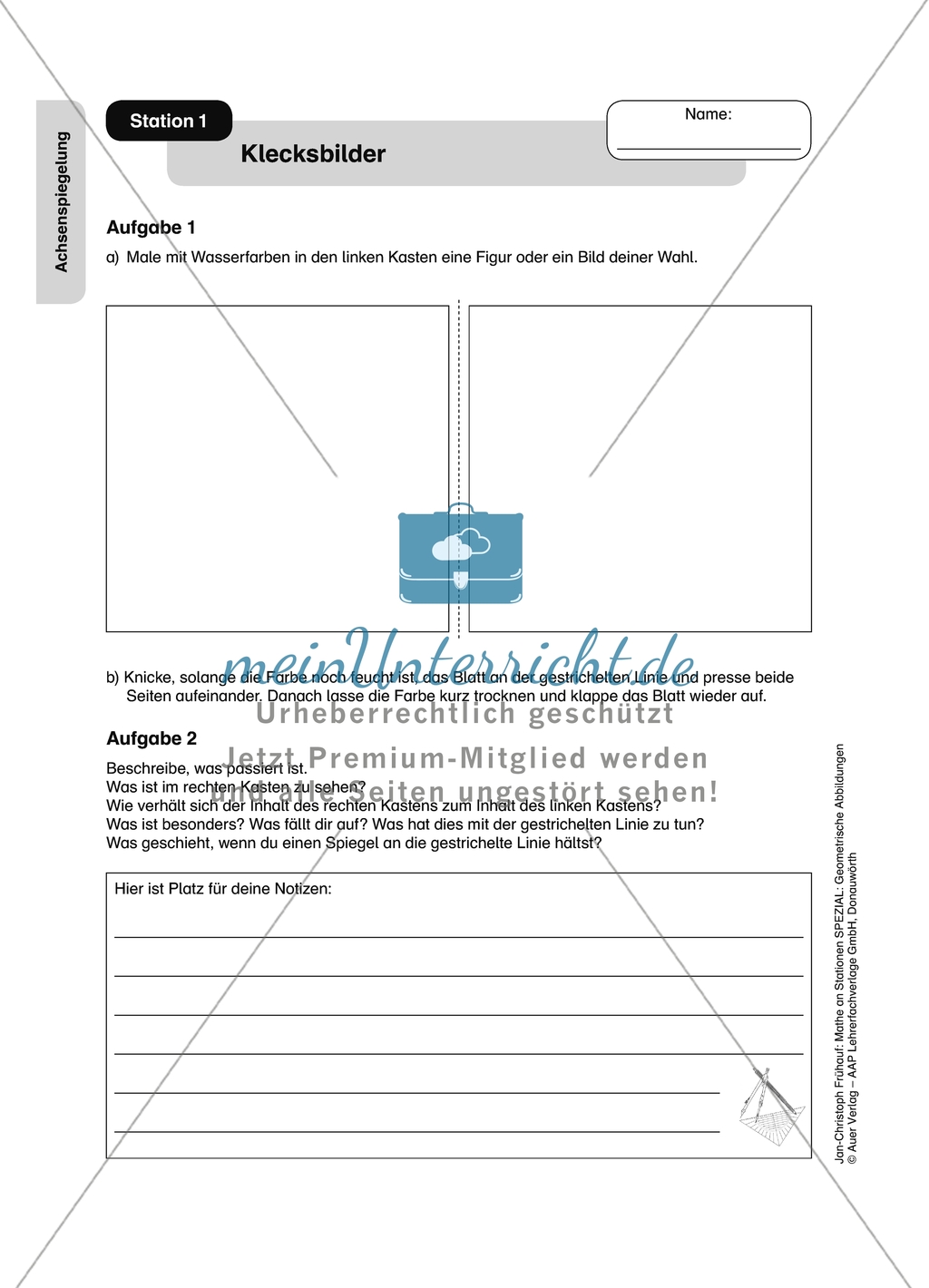 Materialien für eine Stationsarbeit zum Thema: