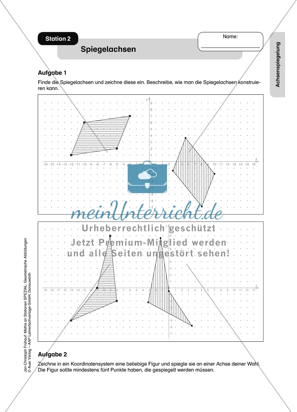 Materialien für eine Stationsarbeit zum Thema: