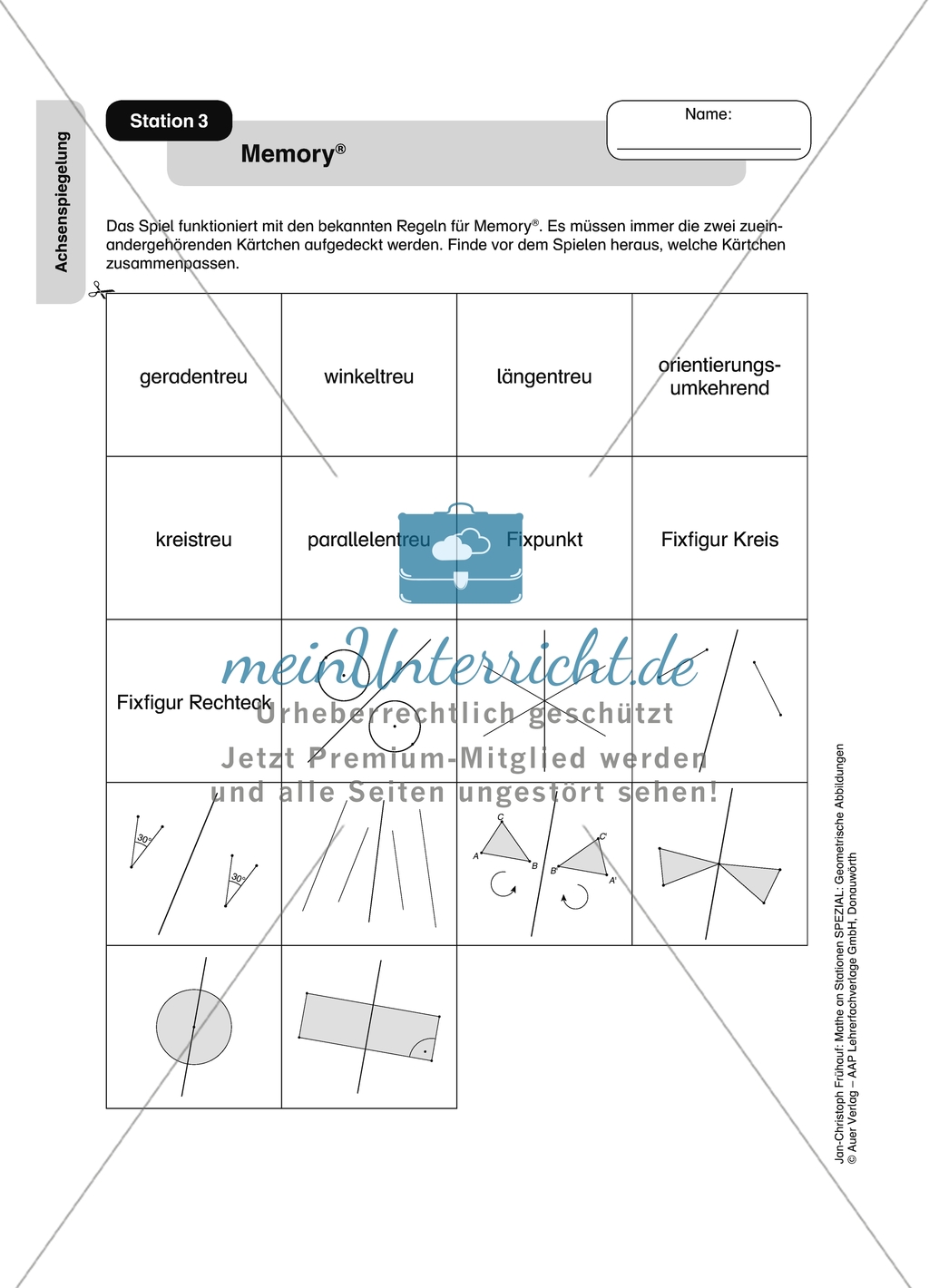 Materialien für eine Stationsarbeit zum Thema: