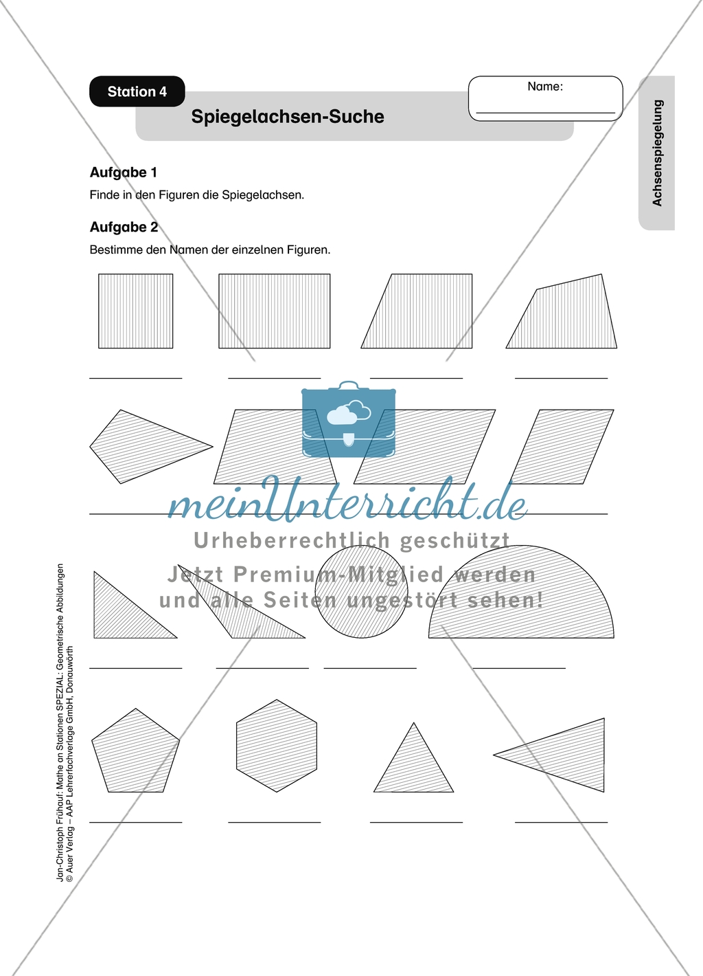 Materialien für eine Stationsarbeit zum Thema: