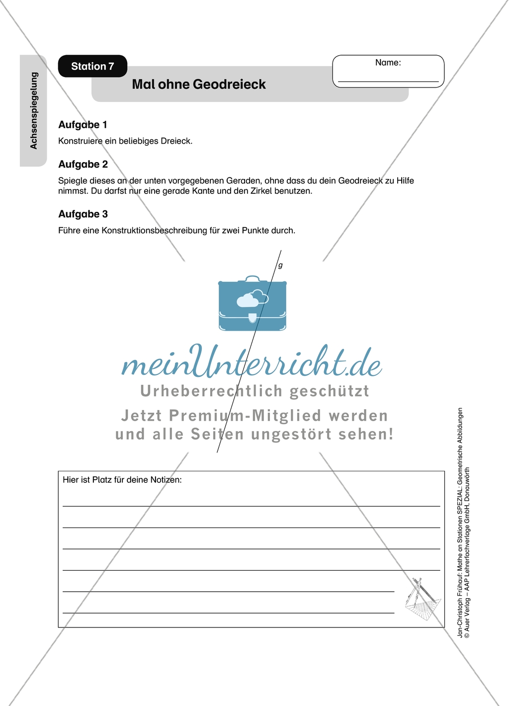 Materialien für eine Stationsarbeit zum Thema: