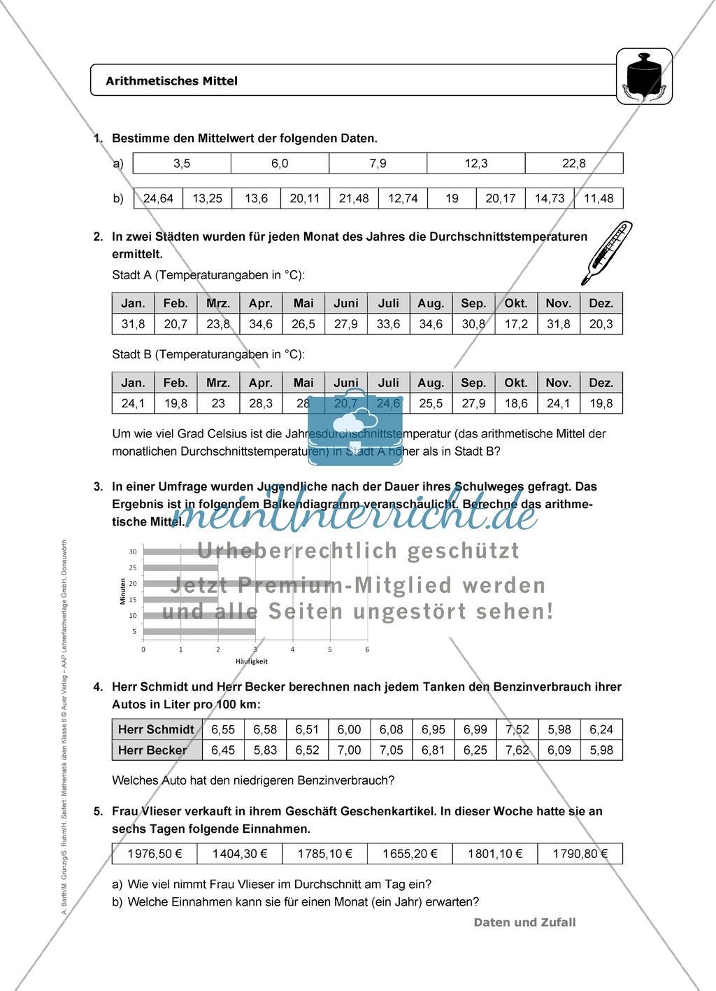Übungen in erhöhtem Schwierigkeitsgrad zum Thema: