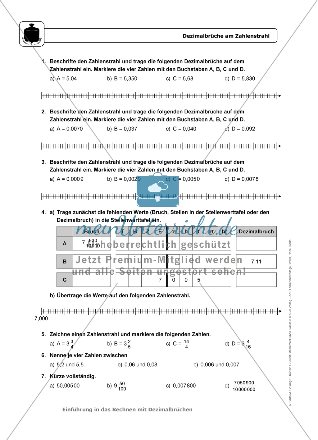 Übungen in erhöhtem Schwierigkeitsgrad zum Thema: