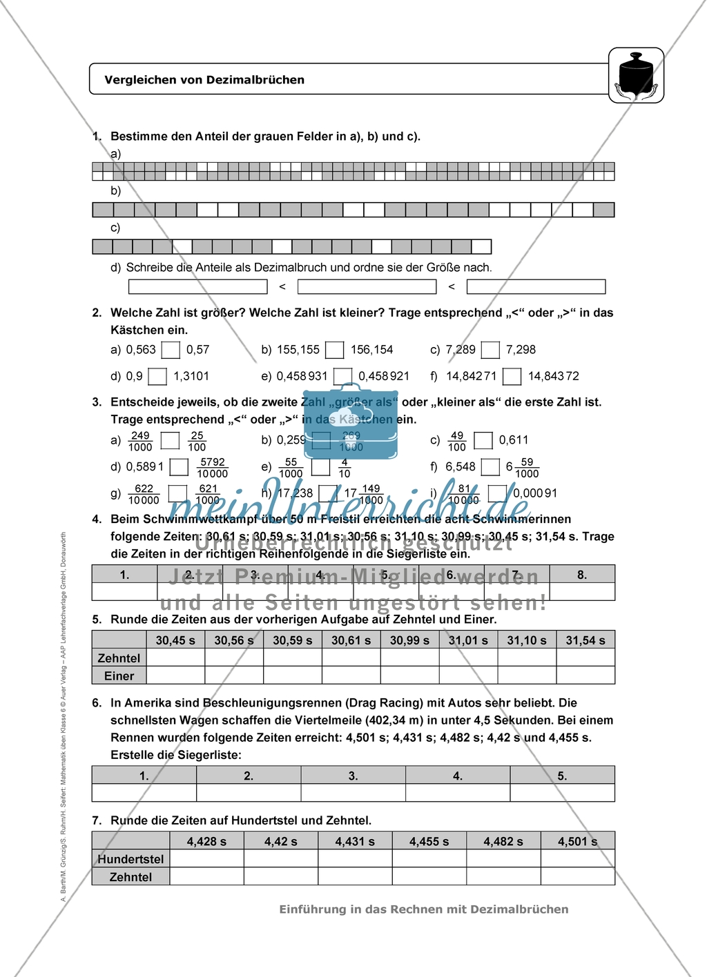 Übungen in erhöhtem Schwierigkeitsgrad zum Thema: