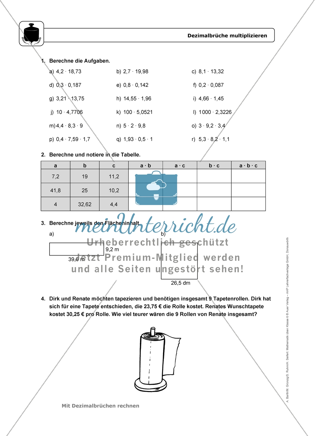 Übungen in erhöhtem Schwierigkeitsgrad zum Thema: