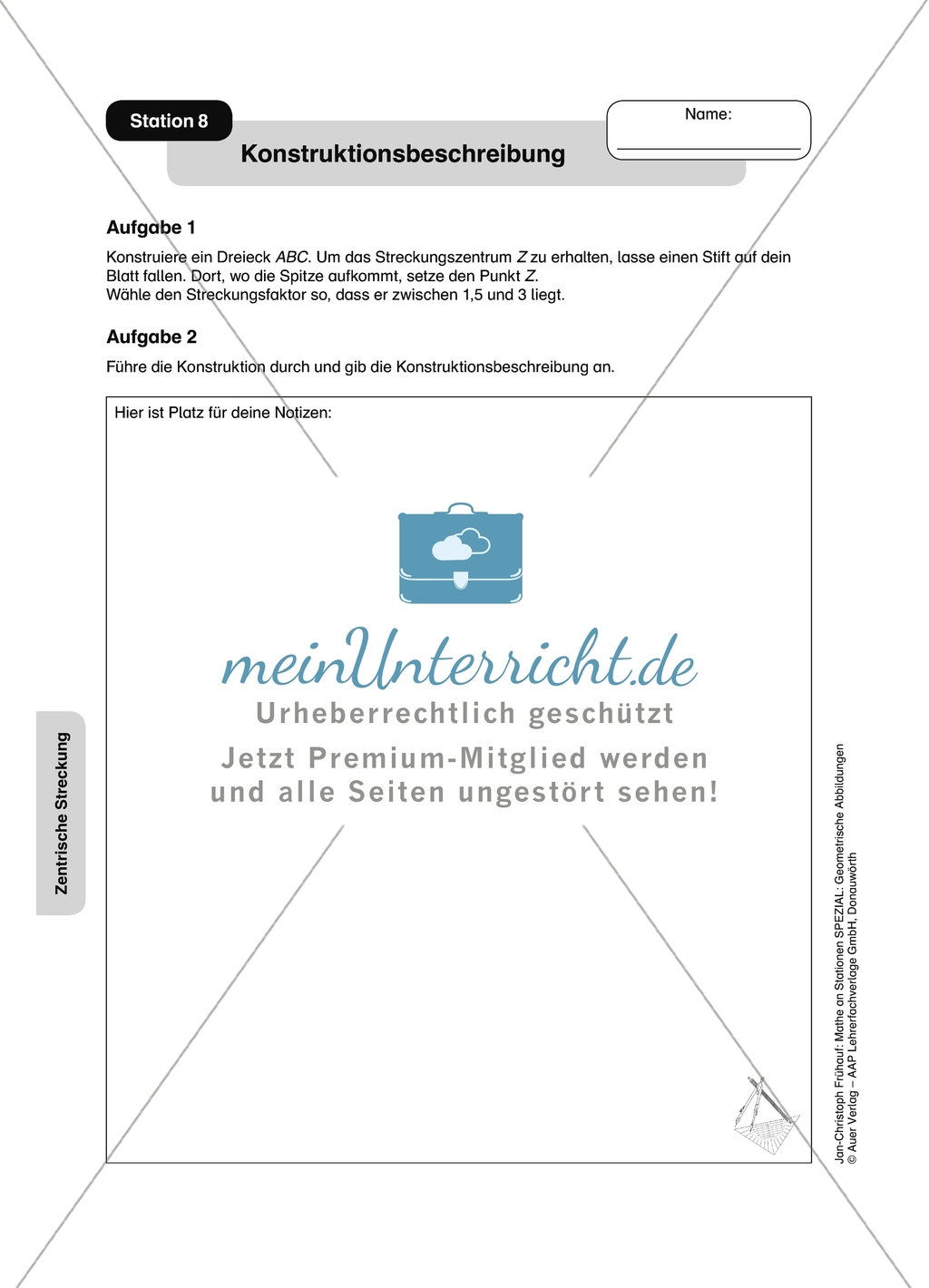Materialien für eine Stationsarbeit zum Thema: