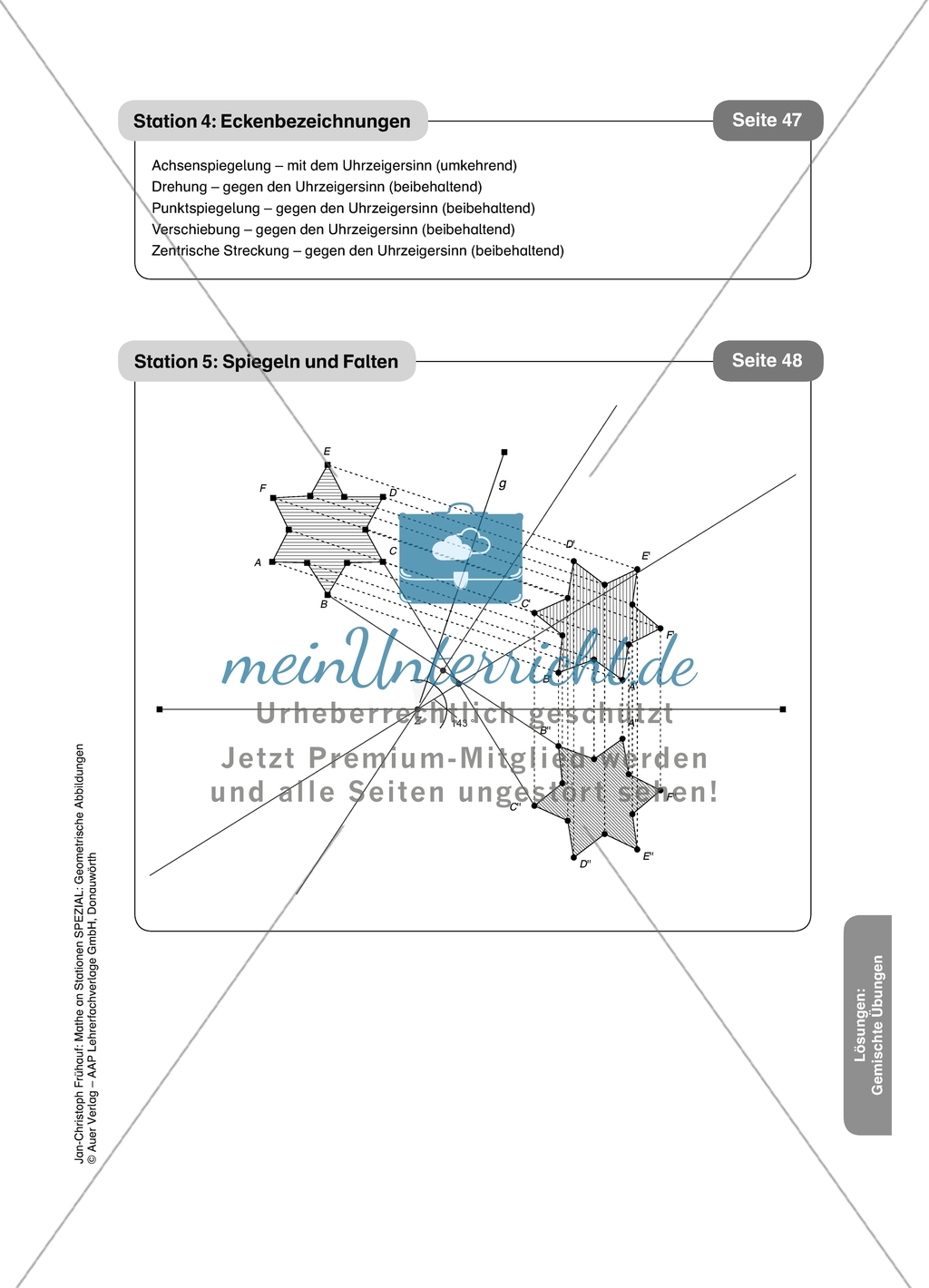 Materialien für eine Stationsarbeit zum Thema:
