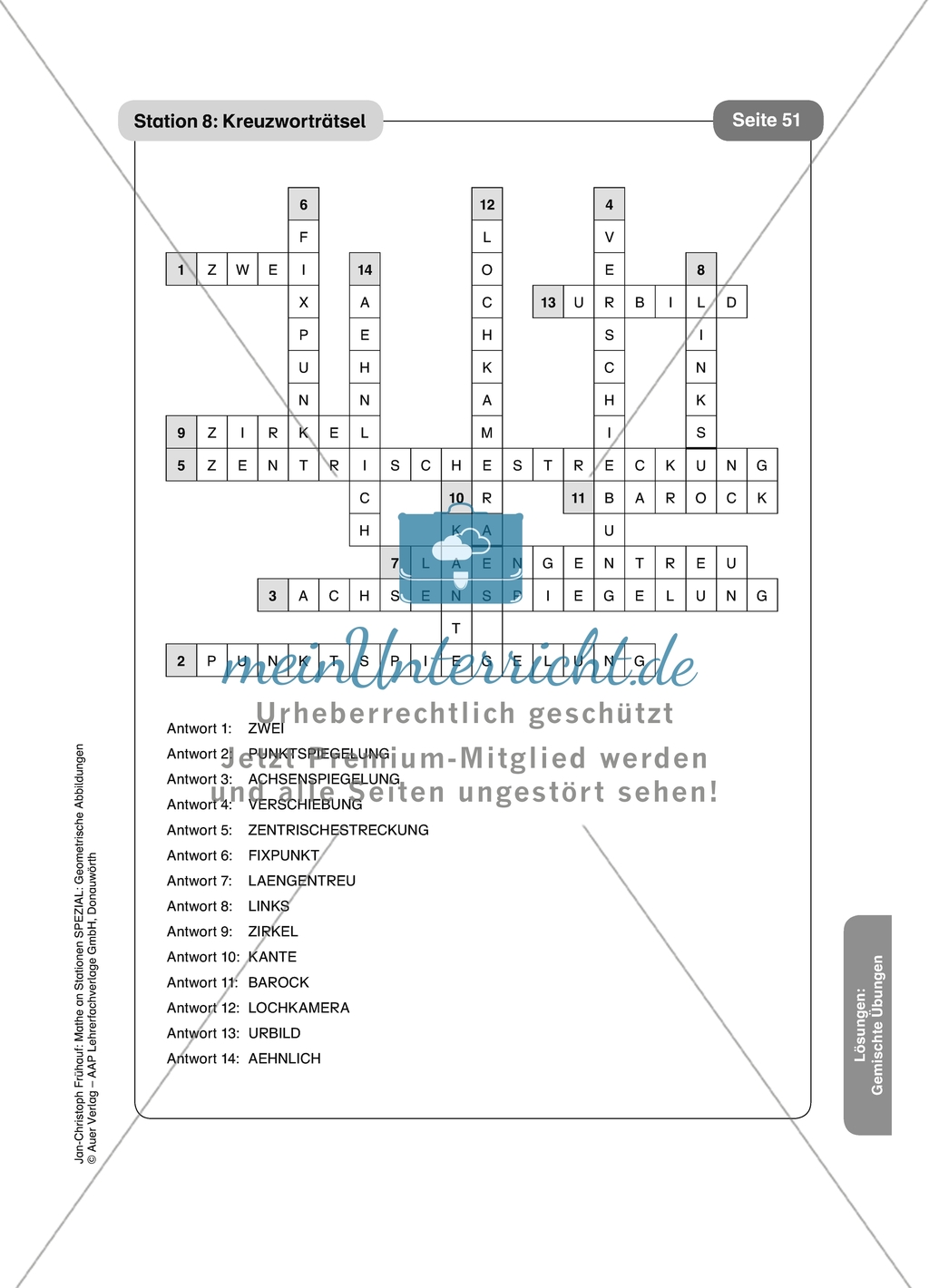 Materialien für eine Stationsarbeit zum Thema: