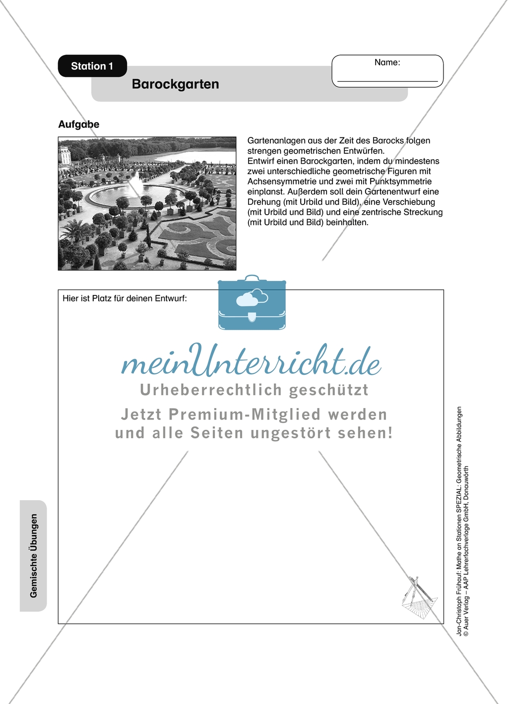 Materialien für eine Stationsarbeit zum Thema: