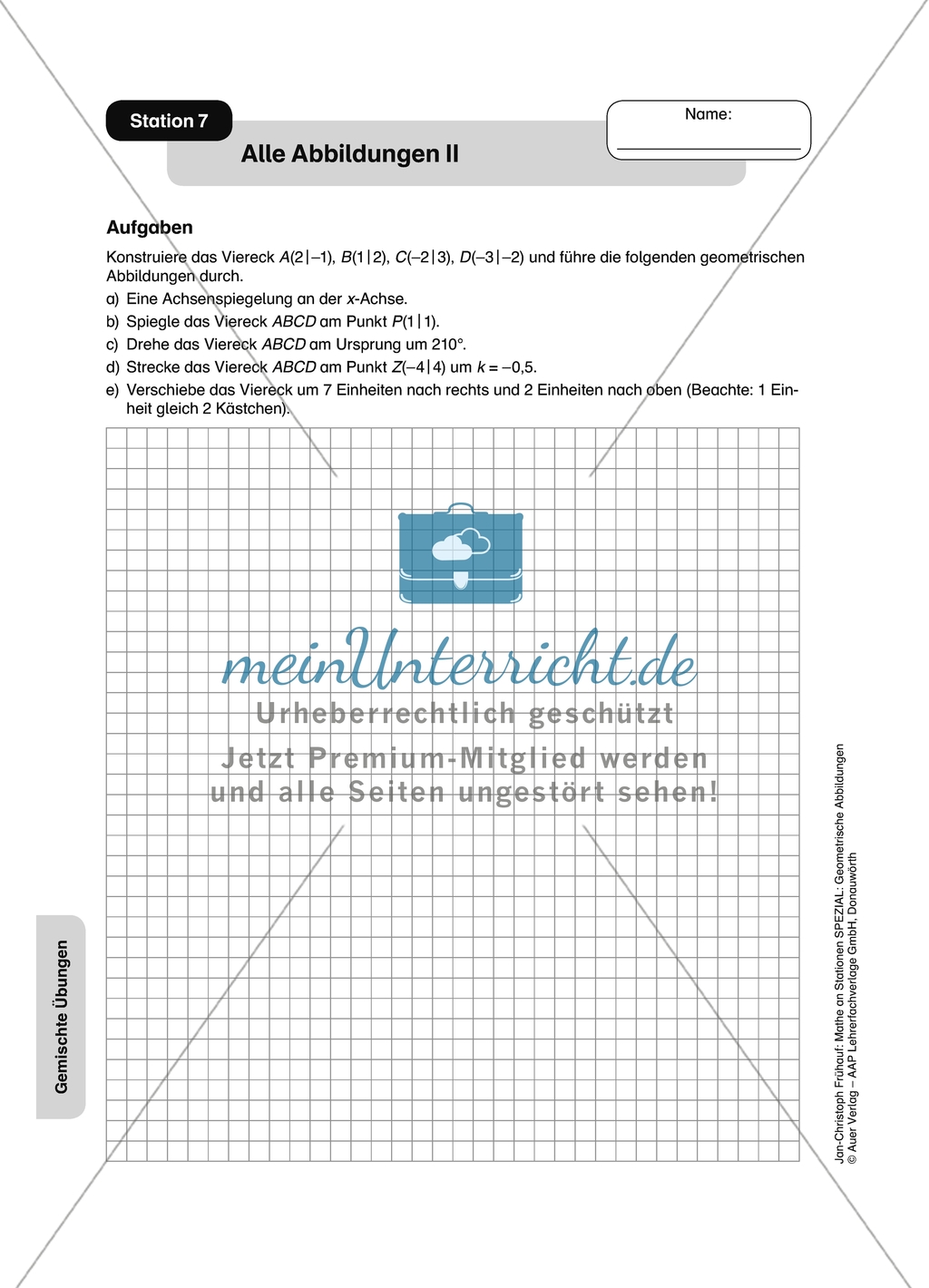 Materialien für eine Stationsarbeit zum Thema: