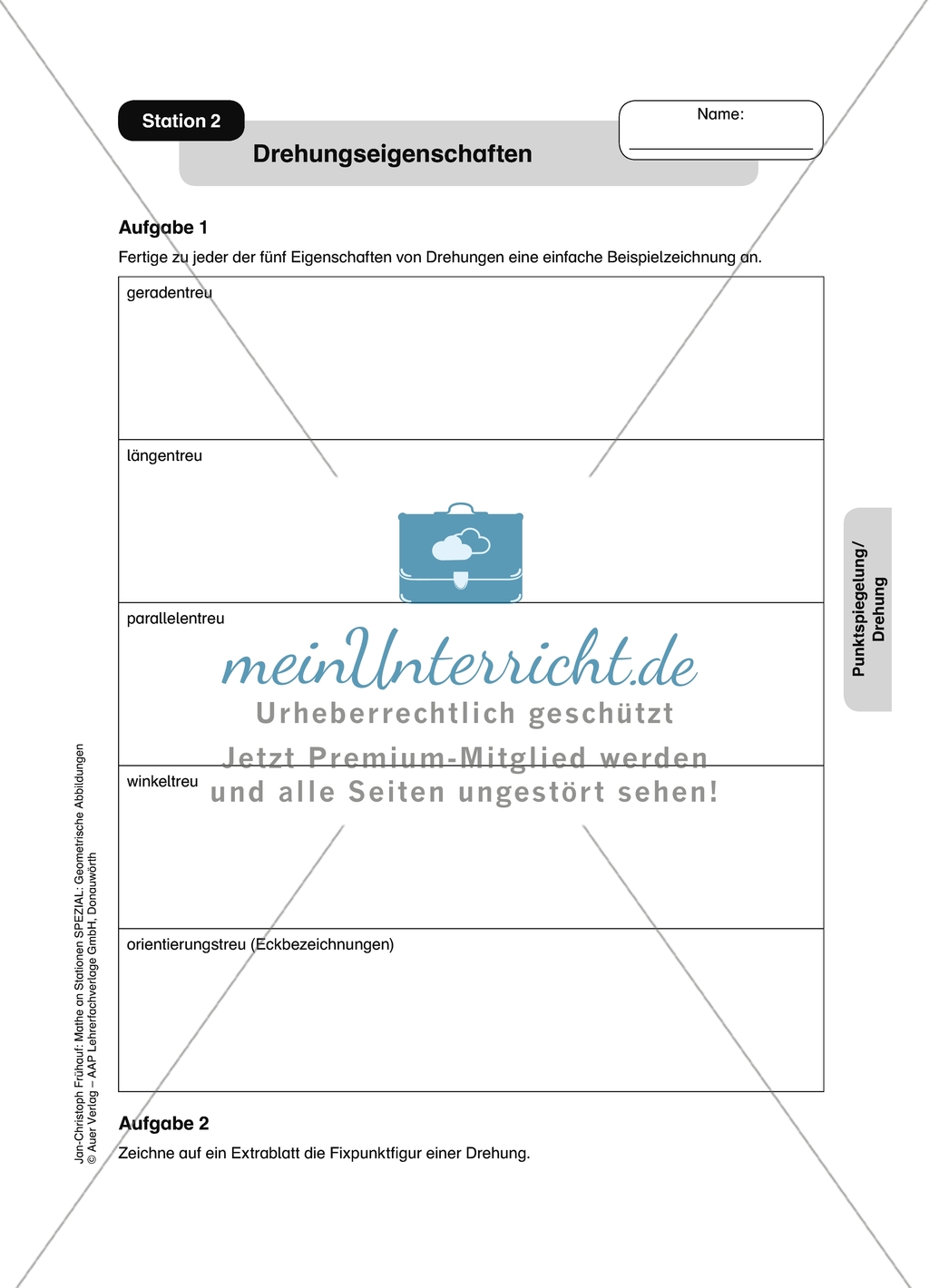 Materialien für eine Stationsarbeit zum Thema: