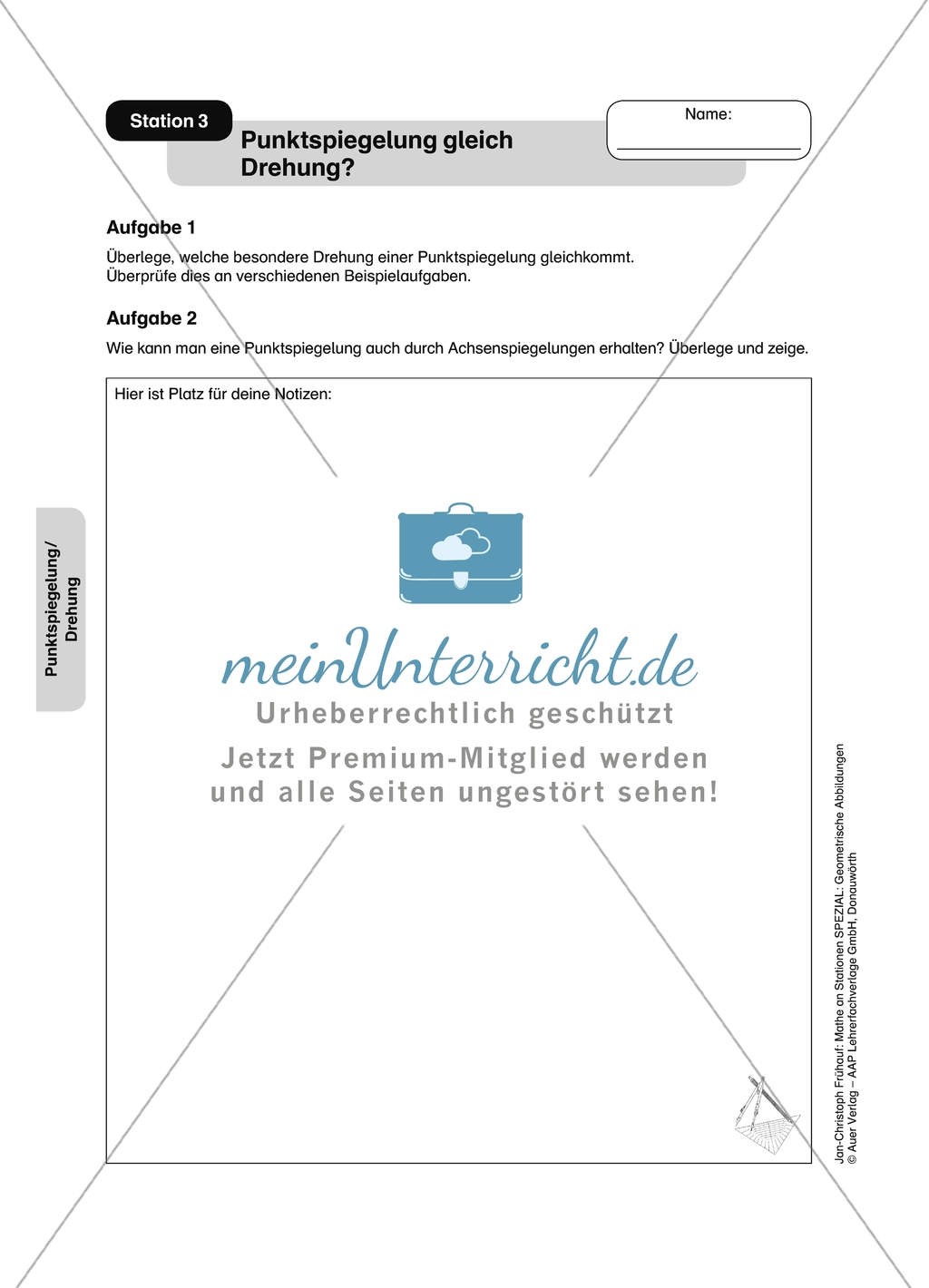 Materialien für eine Stationsarbeit zum Thema: