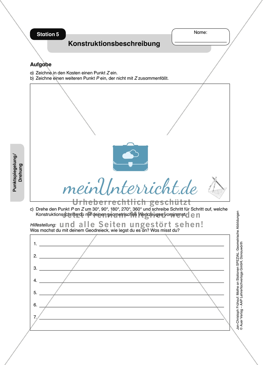 Materialien für eine Stationsarbeit zum Thema: