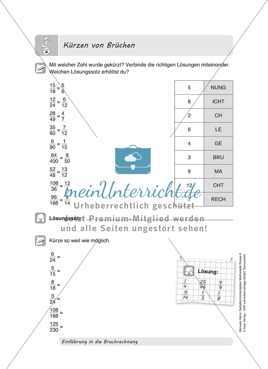Aufgaben mit Lösungen zum Thema: