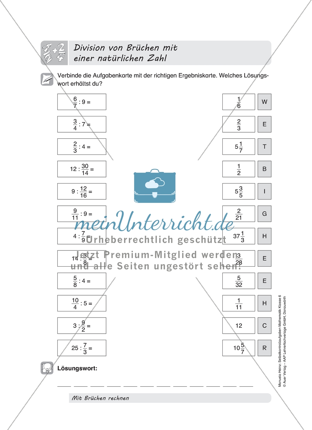Aufgaben mit Lösungen zum Thema: