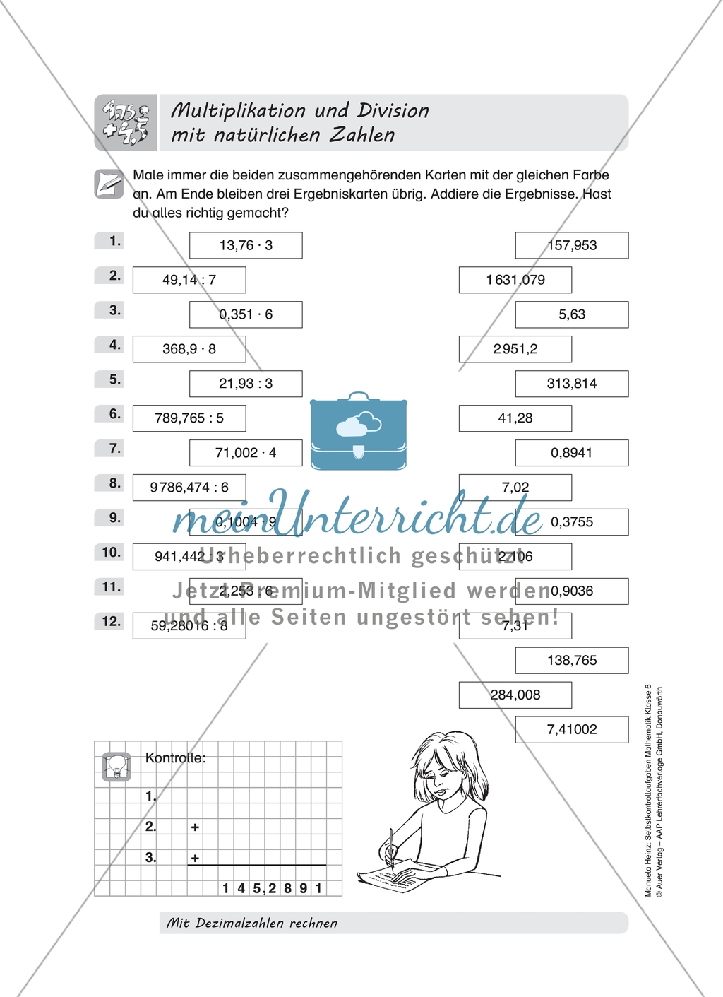 Aufgaben mit Lösungen zum Thema: