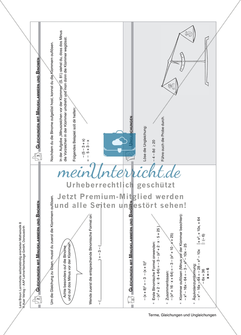 Materialien zur selbstständigen Erarbeitung des Themas: