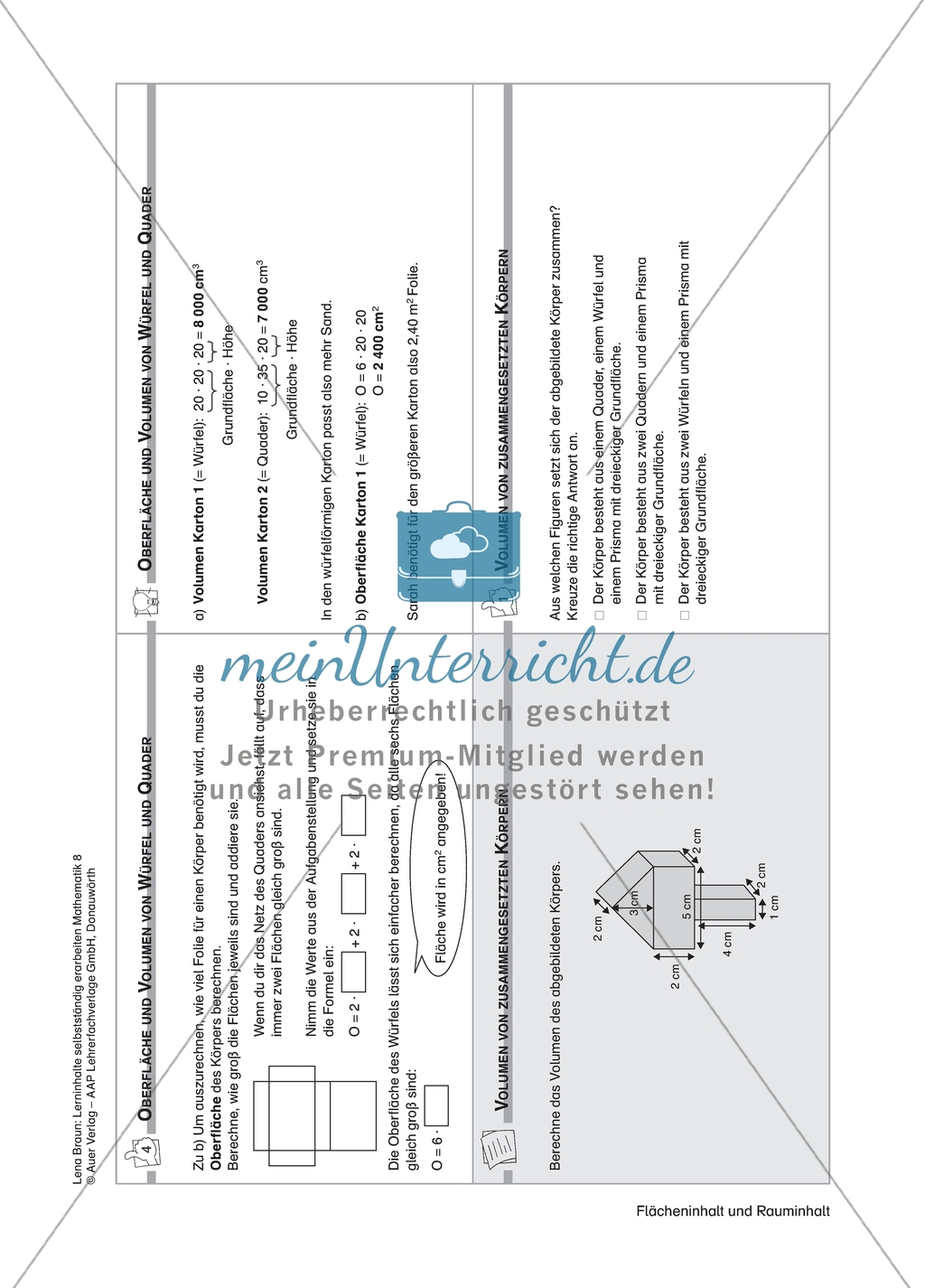 Materialien zur selbstständigen Erarbeitung des Themas: