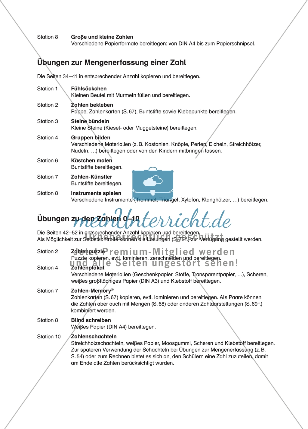 Aufgaben für eine Stationsarbeit zum Thema: