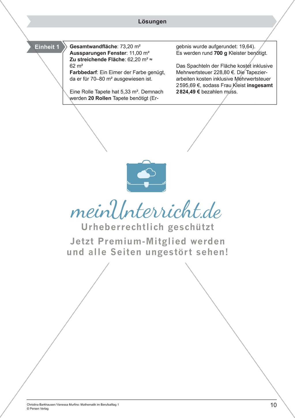 Aufgaben für eine Kurzeinheit zum Thema: