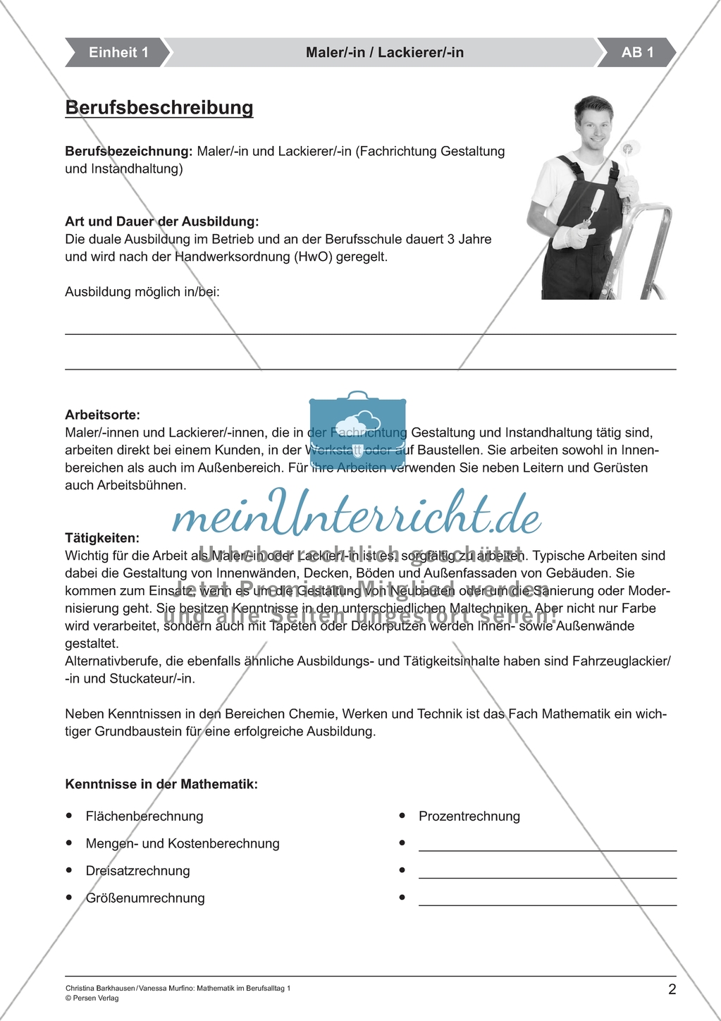 Aufgaben für eine Kurzeinheit zum Thema: