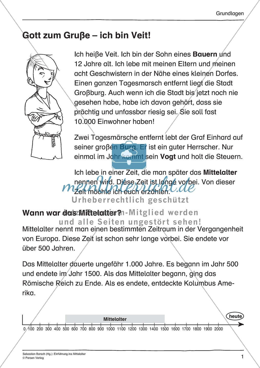 Mittelalter einfach und handlungsorientiert: Unterrichtseinheit Preview 1