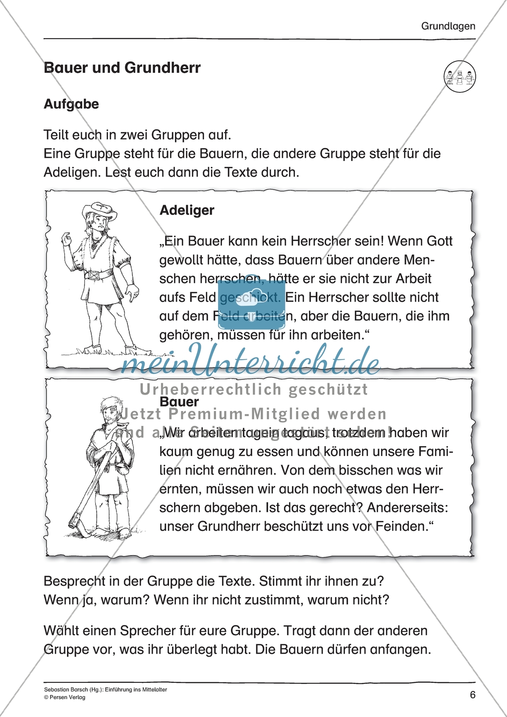 Mittelalter einfach und handlungsorientiert: Unterrichtseinheit Preview 6