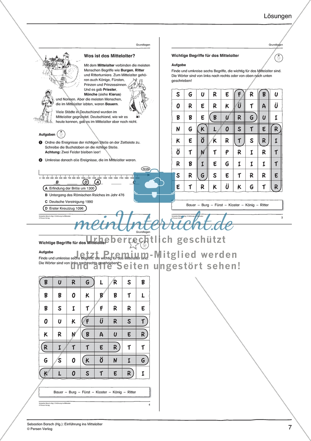 Mittelalter einfach und handlungsorientiert: Unterrichtseinheit Preview 7