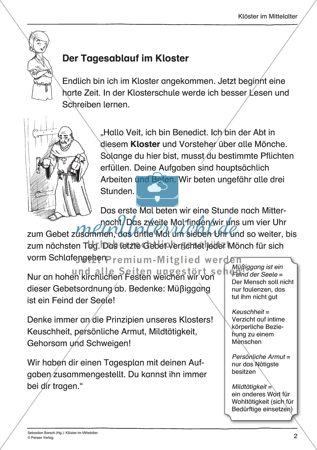 Kloster im Mittelalter: Unterrichtseinheit Preview 2