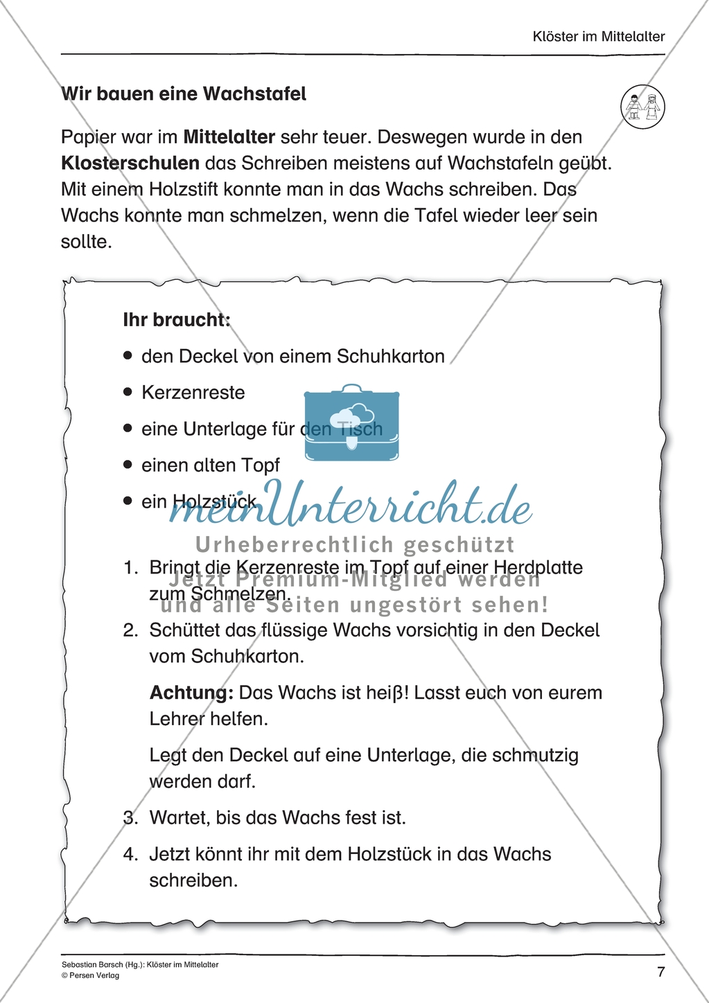 Kloster im Mittelalter: Unterrichtseinheit Preview 7