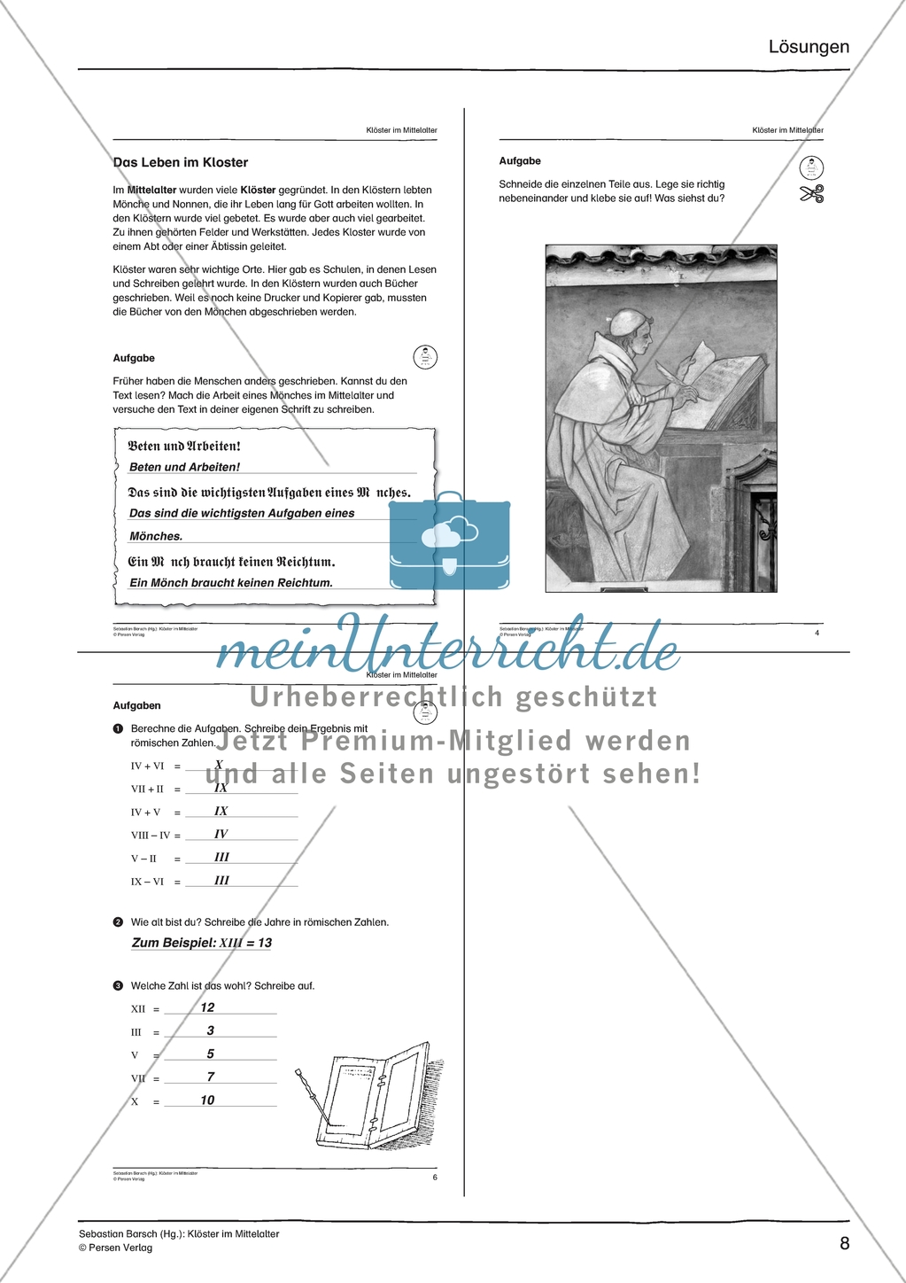 Kloster im Mittelalter: Unterrichtseinheit Preview 8