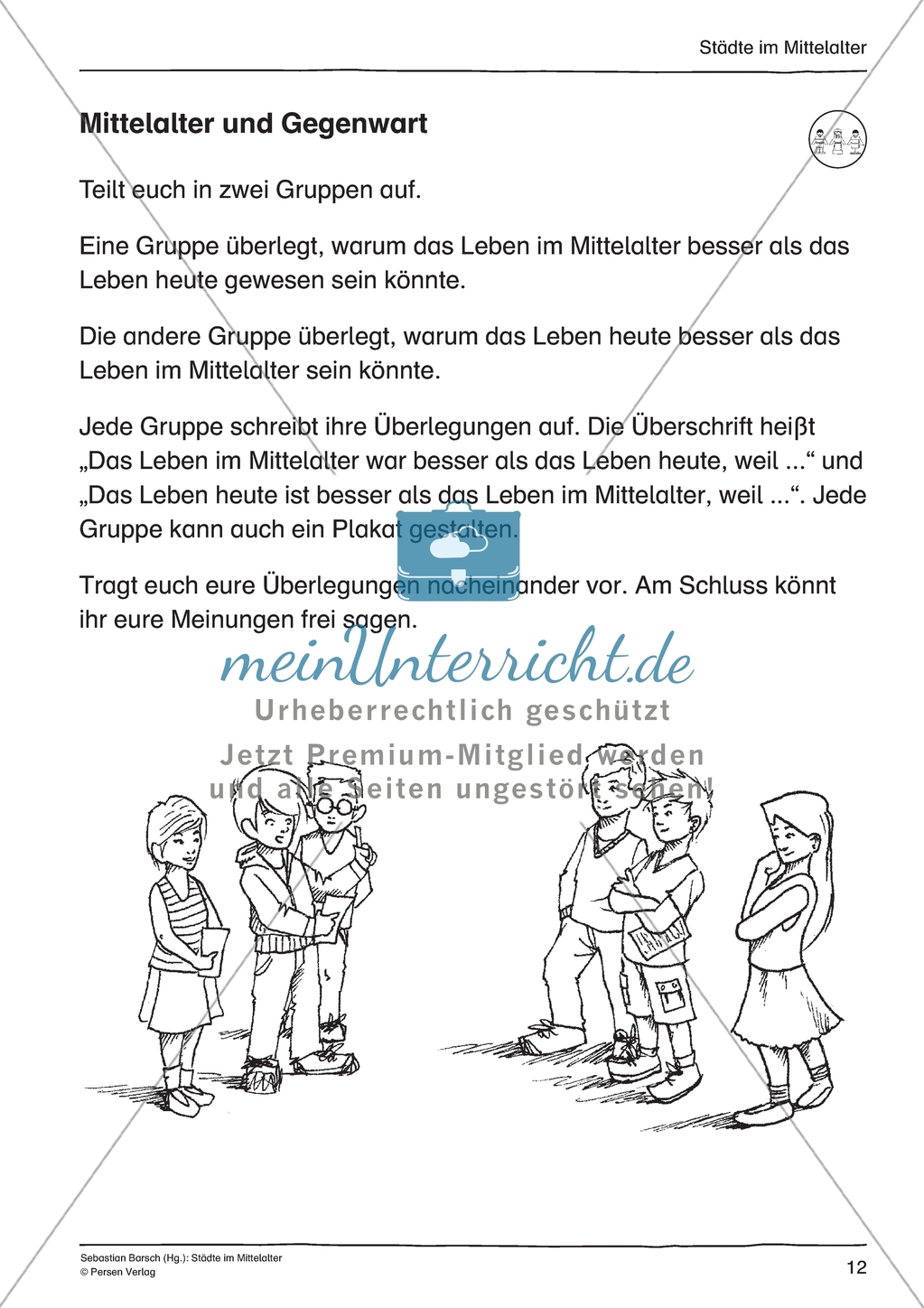 Städte im Mittelalter: Unterrichtseinheit Preview 12