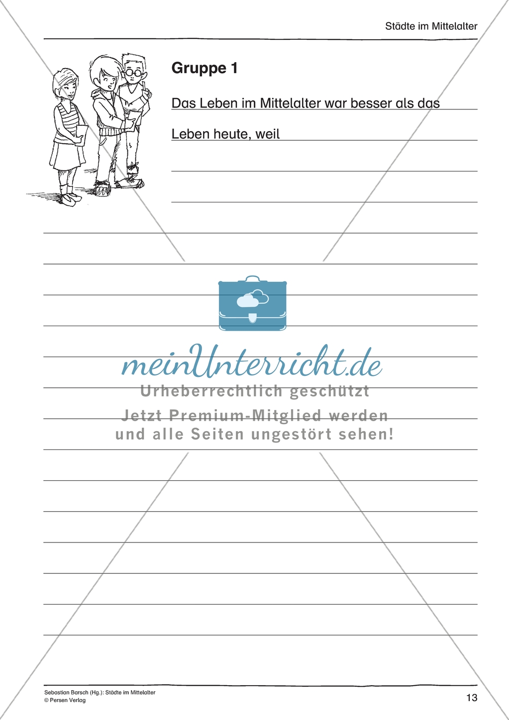 Städte im Mittelalter: Unterrichtseinheit Preview 13