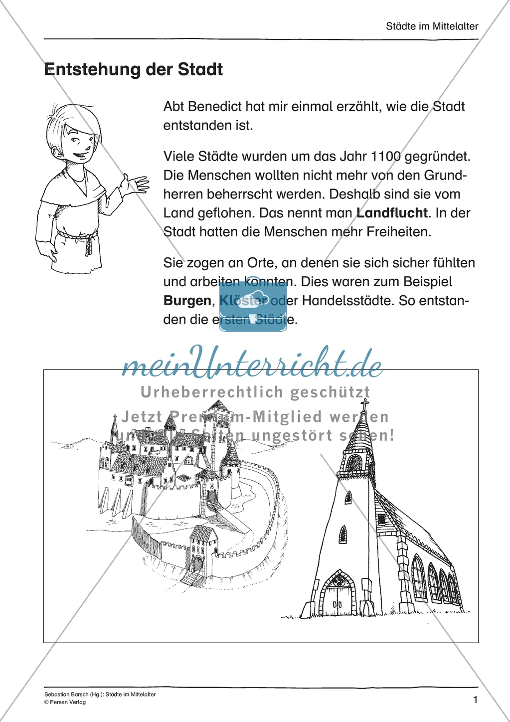 Städte im Mittelalter: Unterrichtseinheit Preview 1