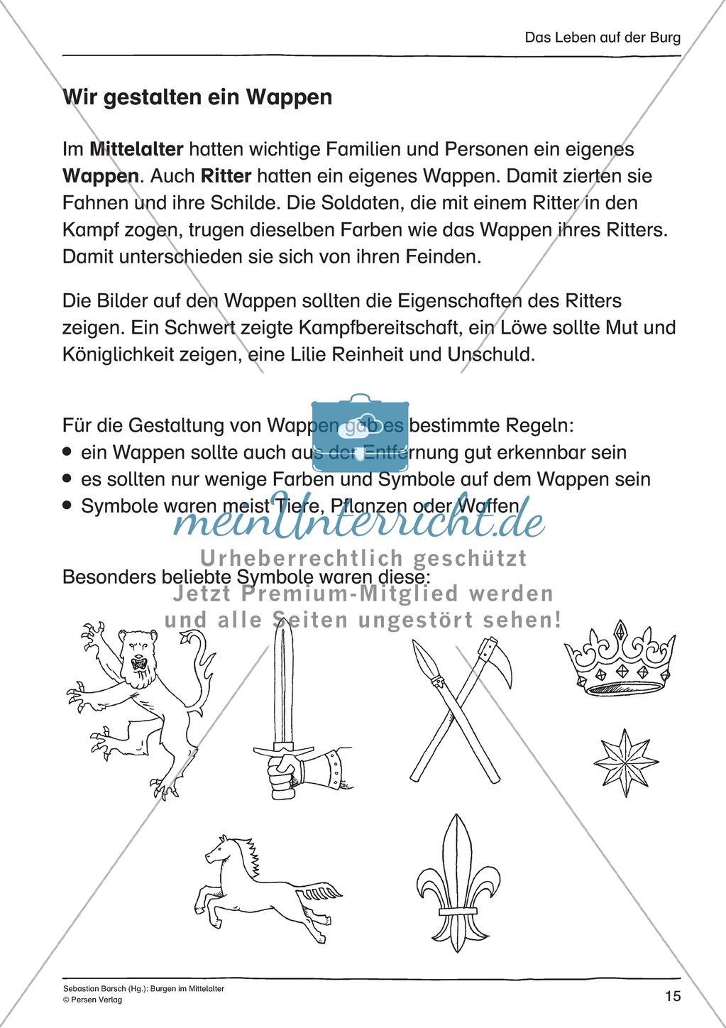 Burgen im Mittelalter: Unterrichtseinheit Preview 15