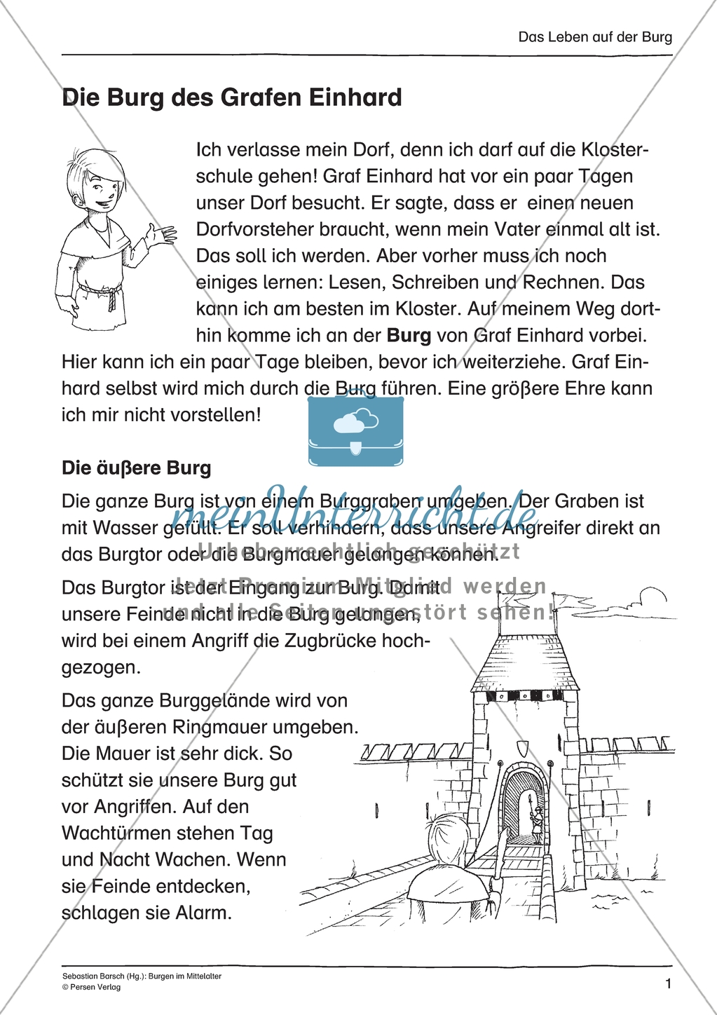 Burgen im Mittelalter: Unterrichtseinheit Preview 1