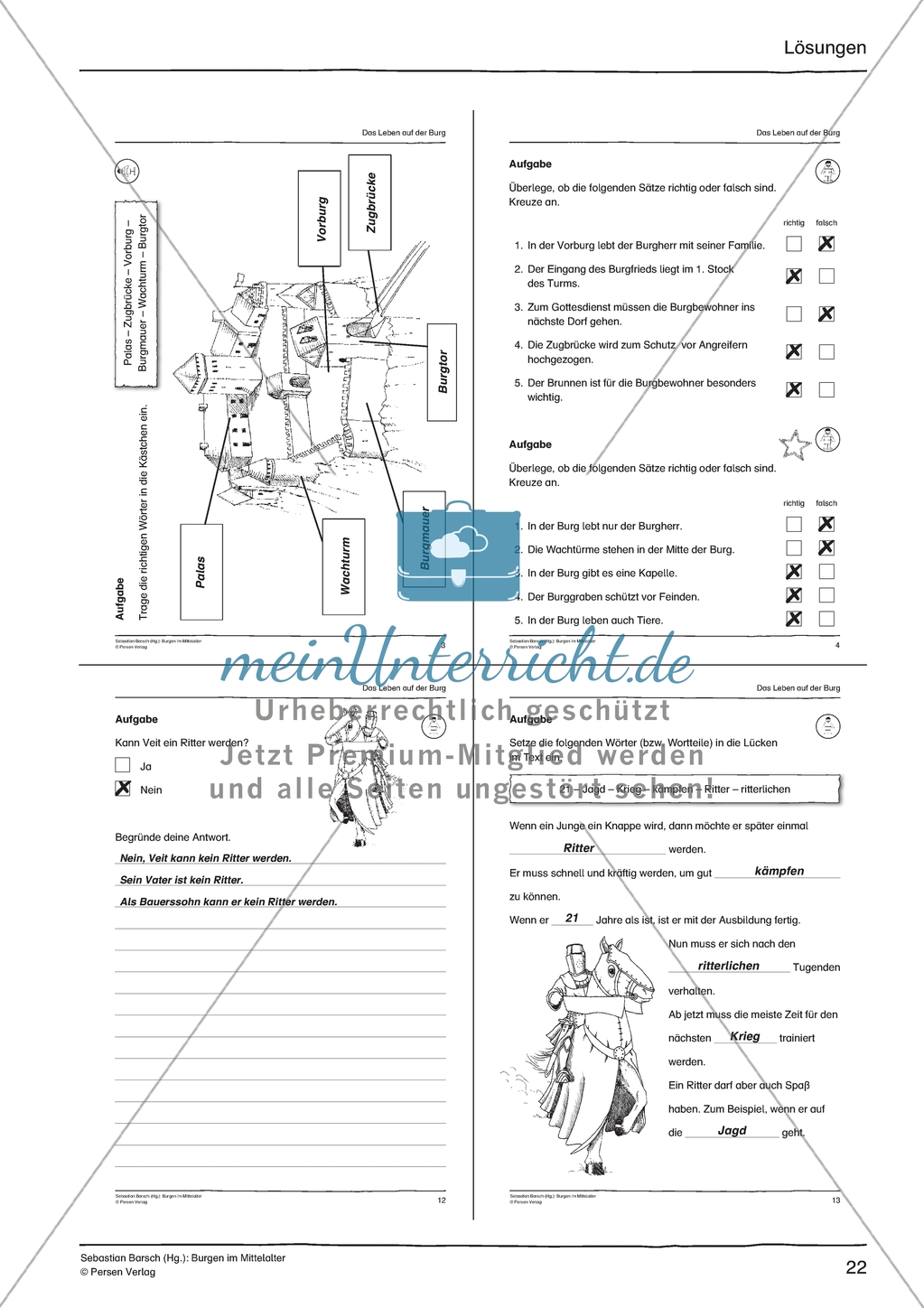 Burgen im Mittelalter: Unterrichtseinheit Preview 22