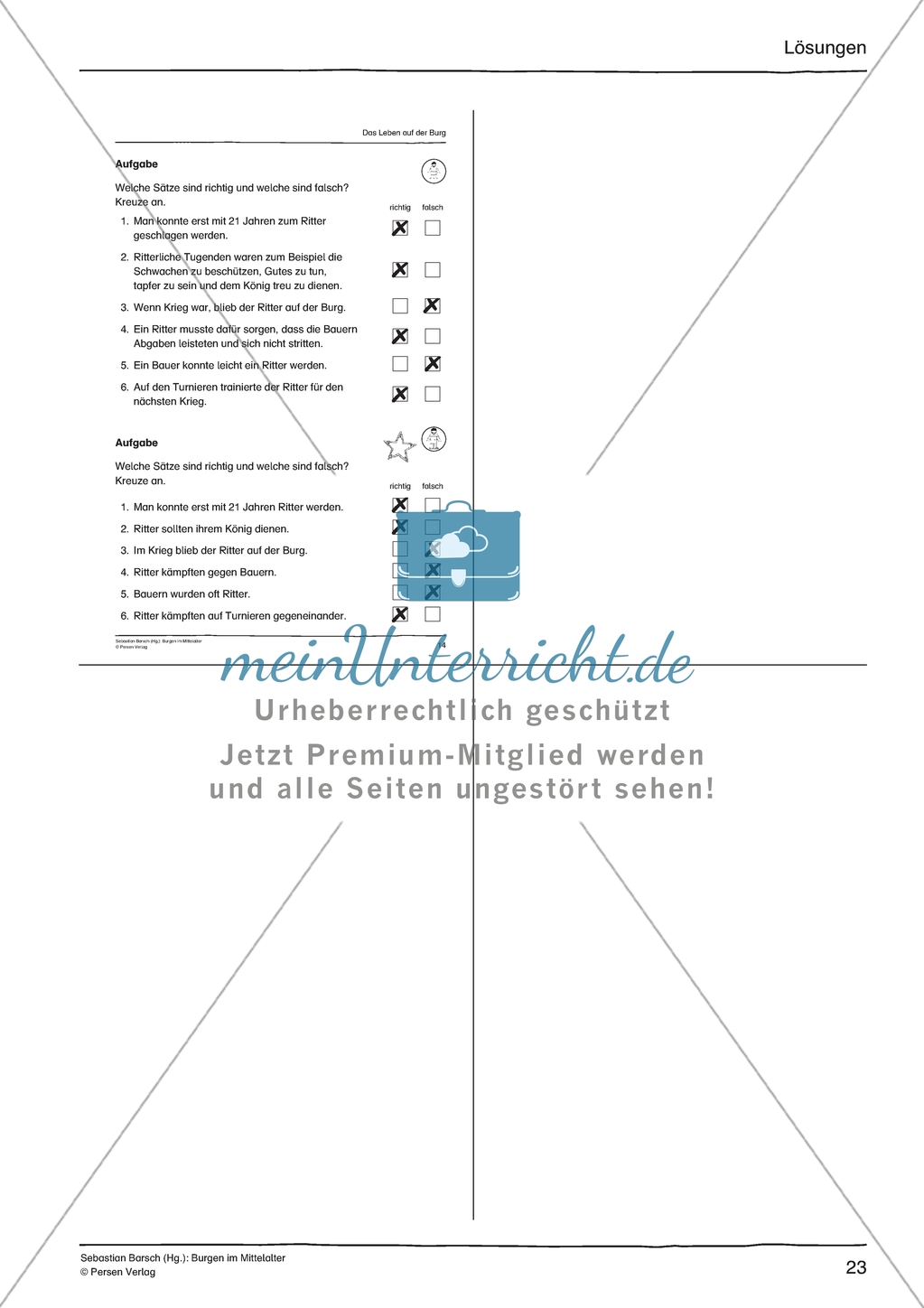 Burgen im Mittelalter: Unterrichtseinheit Preview 23
