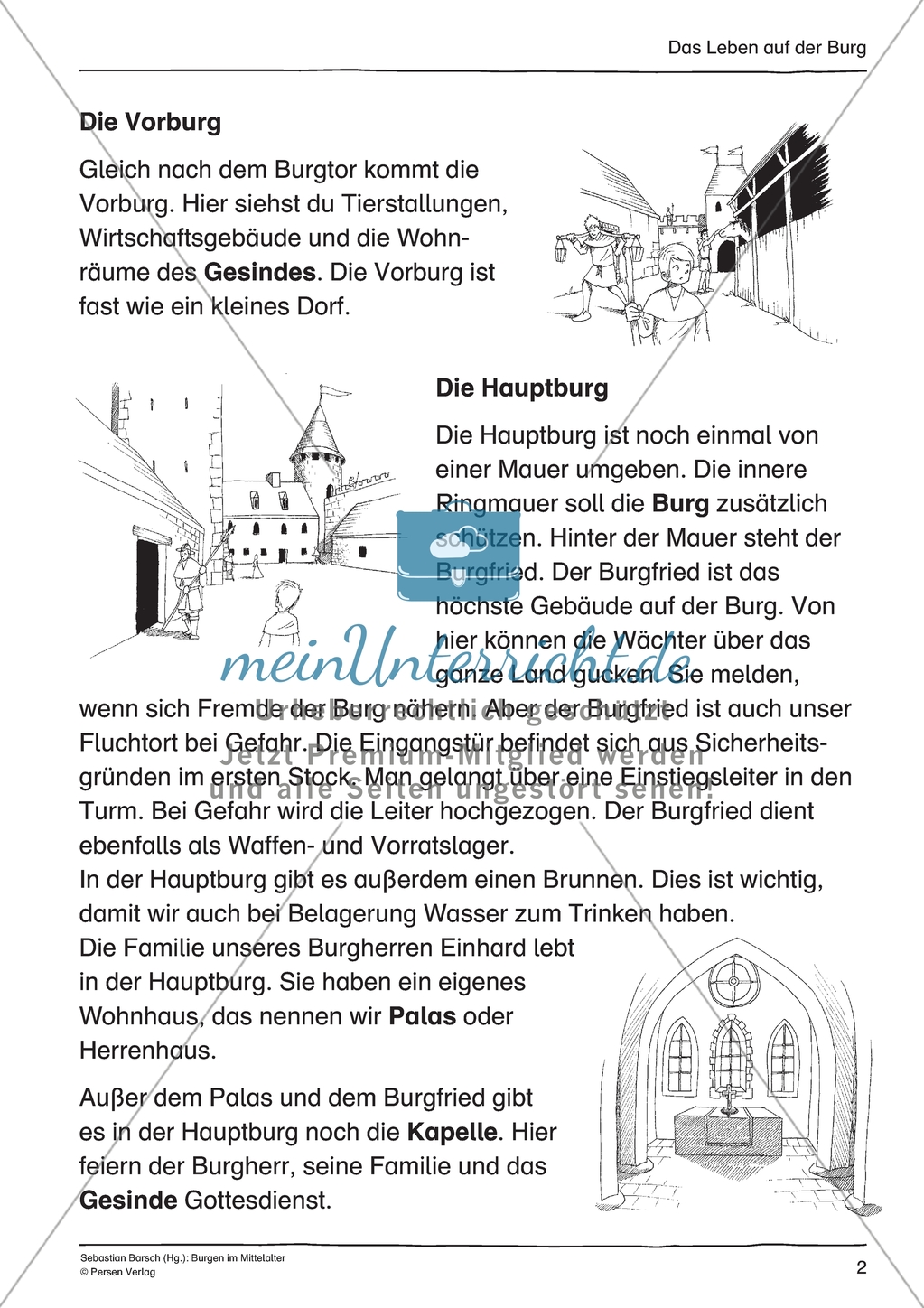 Burgen im Mittelalter: Unterrichtseinheit Preview 2