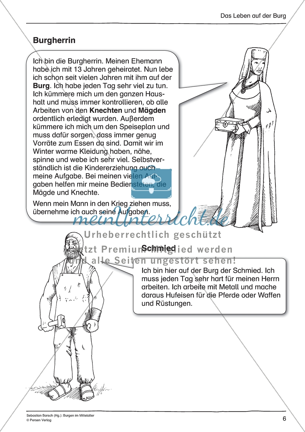 Burgen im Mittelalter: Unterrichtseinheit Preview 6
