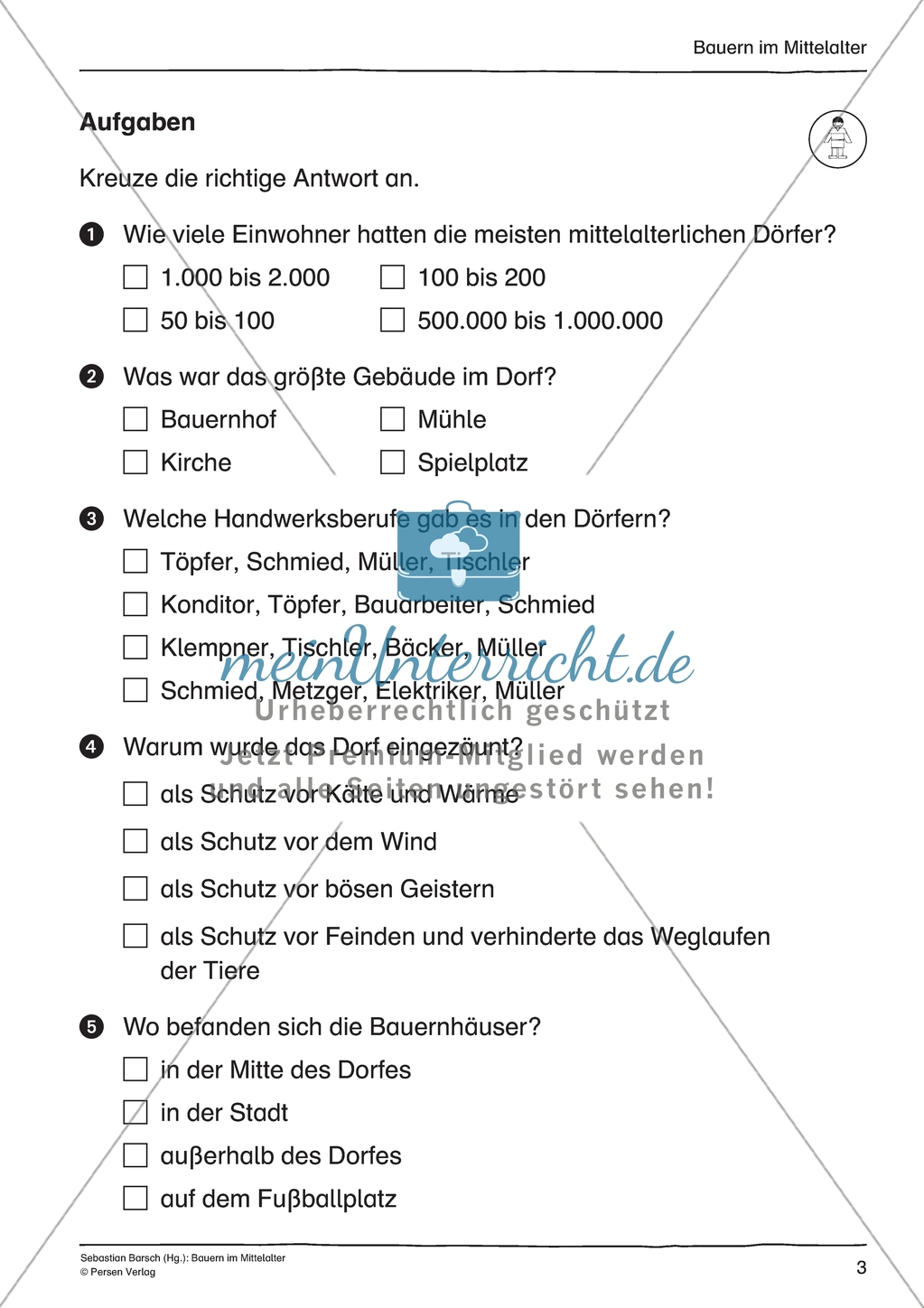 Bauern im Mittelalter: Unterrichtseinheit Preview 3
