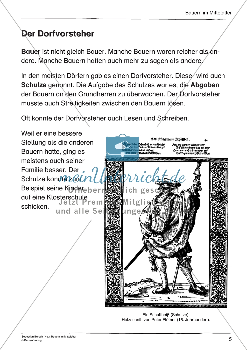 Bauern im Mittelalter: Unterrichtseinheit Preview 5