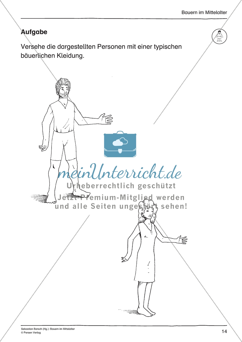 Kleidung im Mittelalter: Arbeitsmaterial mit Lösung Preview 3