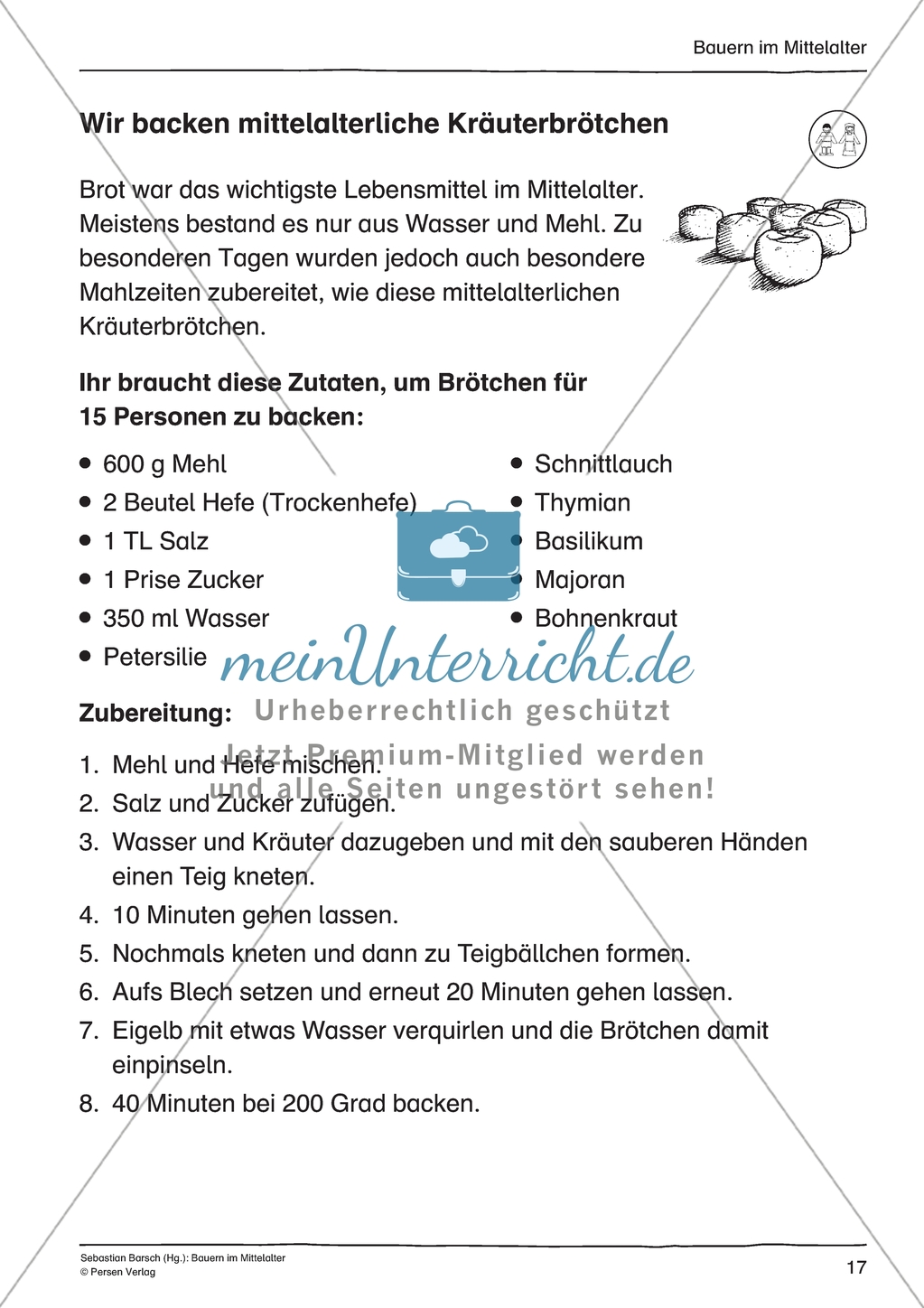 Essen und Trinken im Mittelalter und heute: Arbeitsmaterial mit Lösung Preview 3
