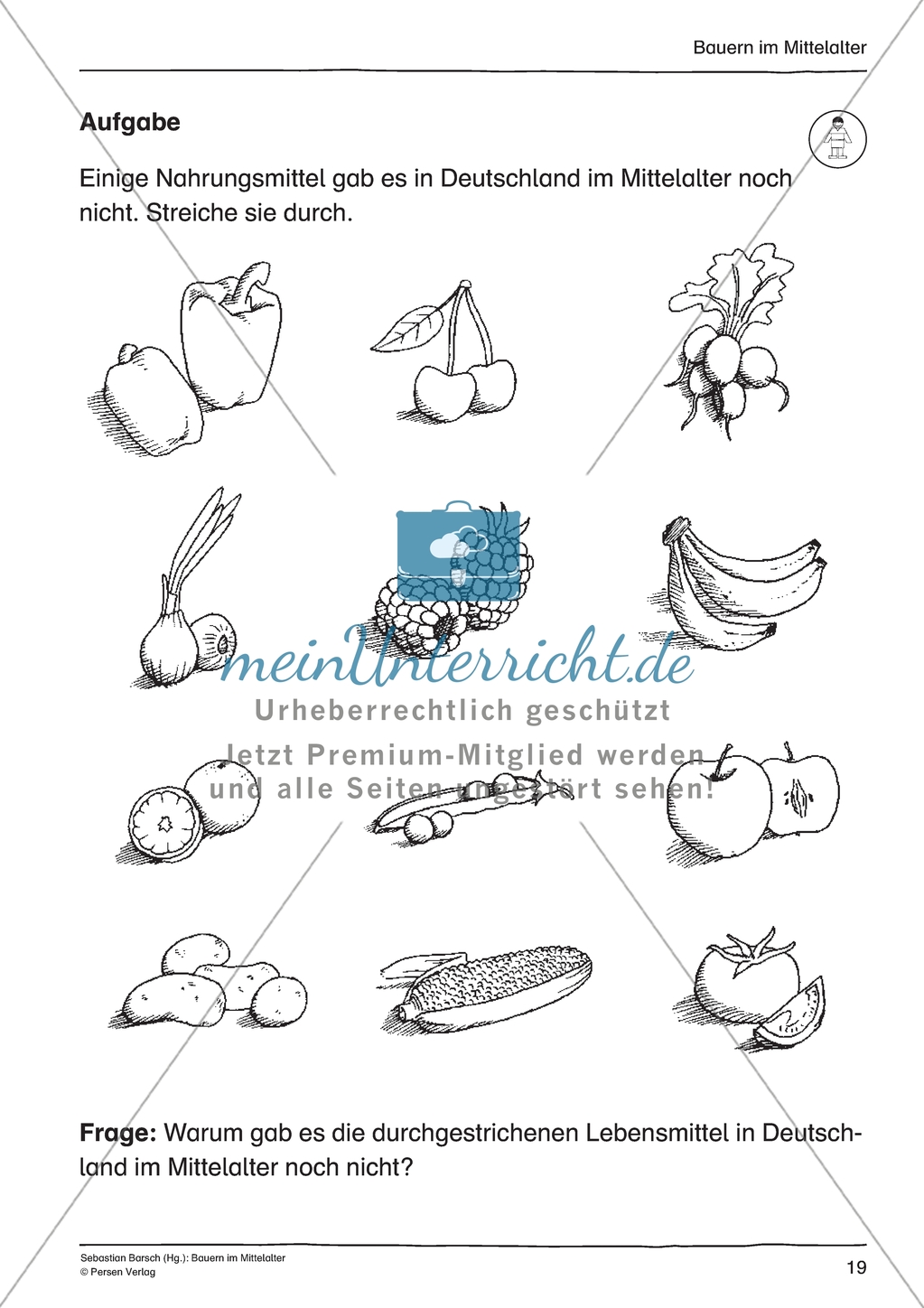Essen und Trinken im Mittelalter und heute: Arbeitsmaterial mit Lösung Preview 5