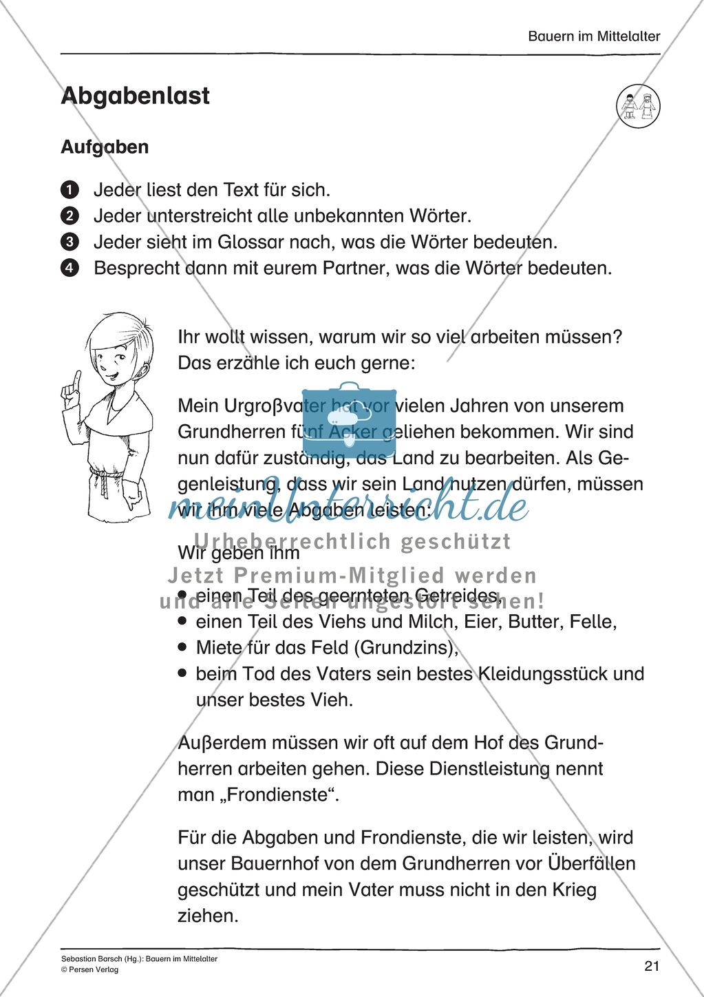 Aufgabenlast im Mittelalter: Arbeitsmaterial mit Lösung Preview 1