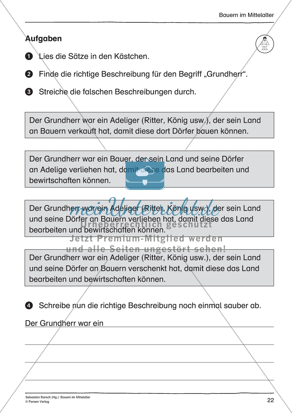 Aufgabenlast im Mittelalter: Arbeitsmaterial mit Lösung Preview 2